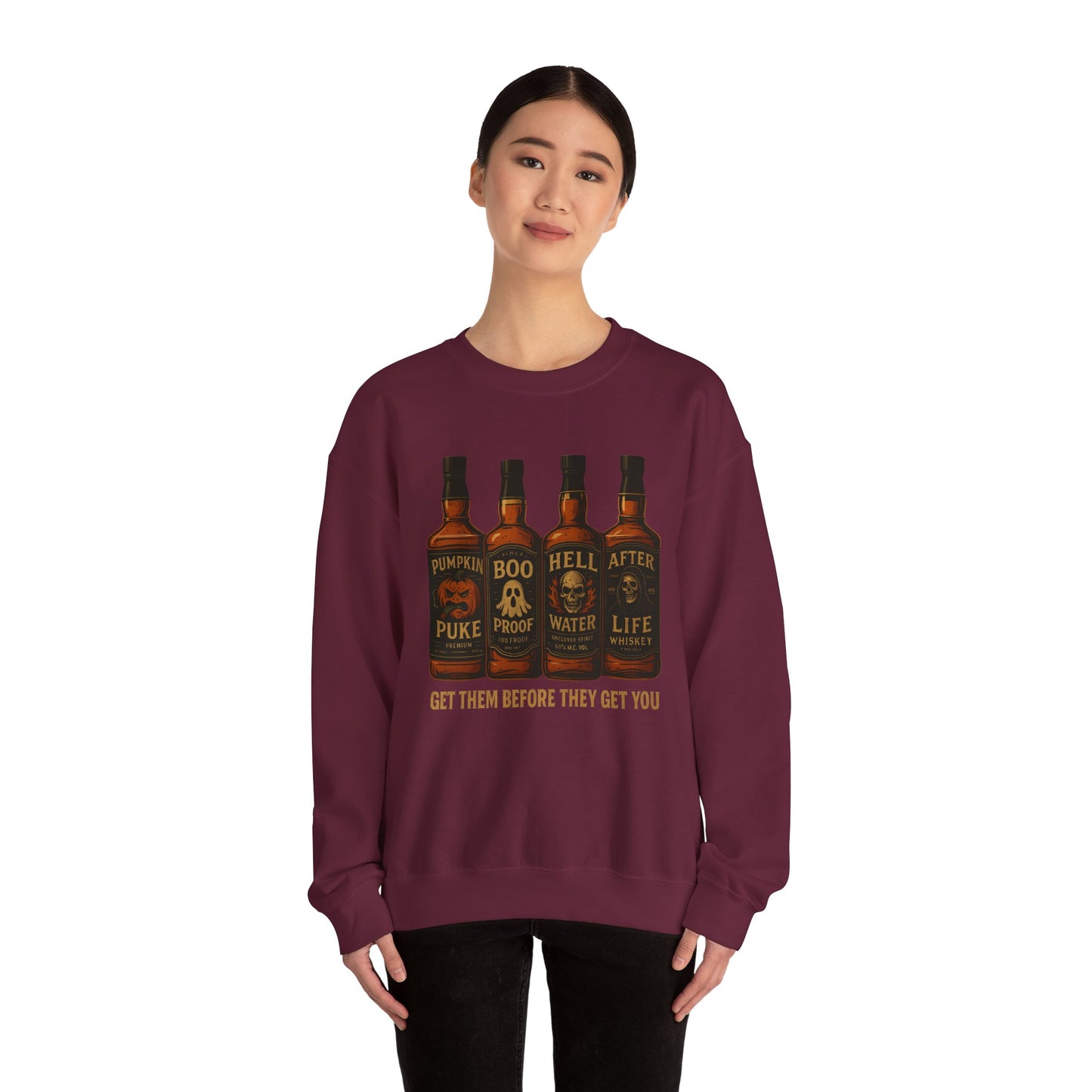 Halloween Boo Thang Crewneck Sweatshirt, Unisex Sweatshirt, Pumpkin Puke Design, Halloween Apparel, Spooky Season Fashion