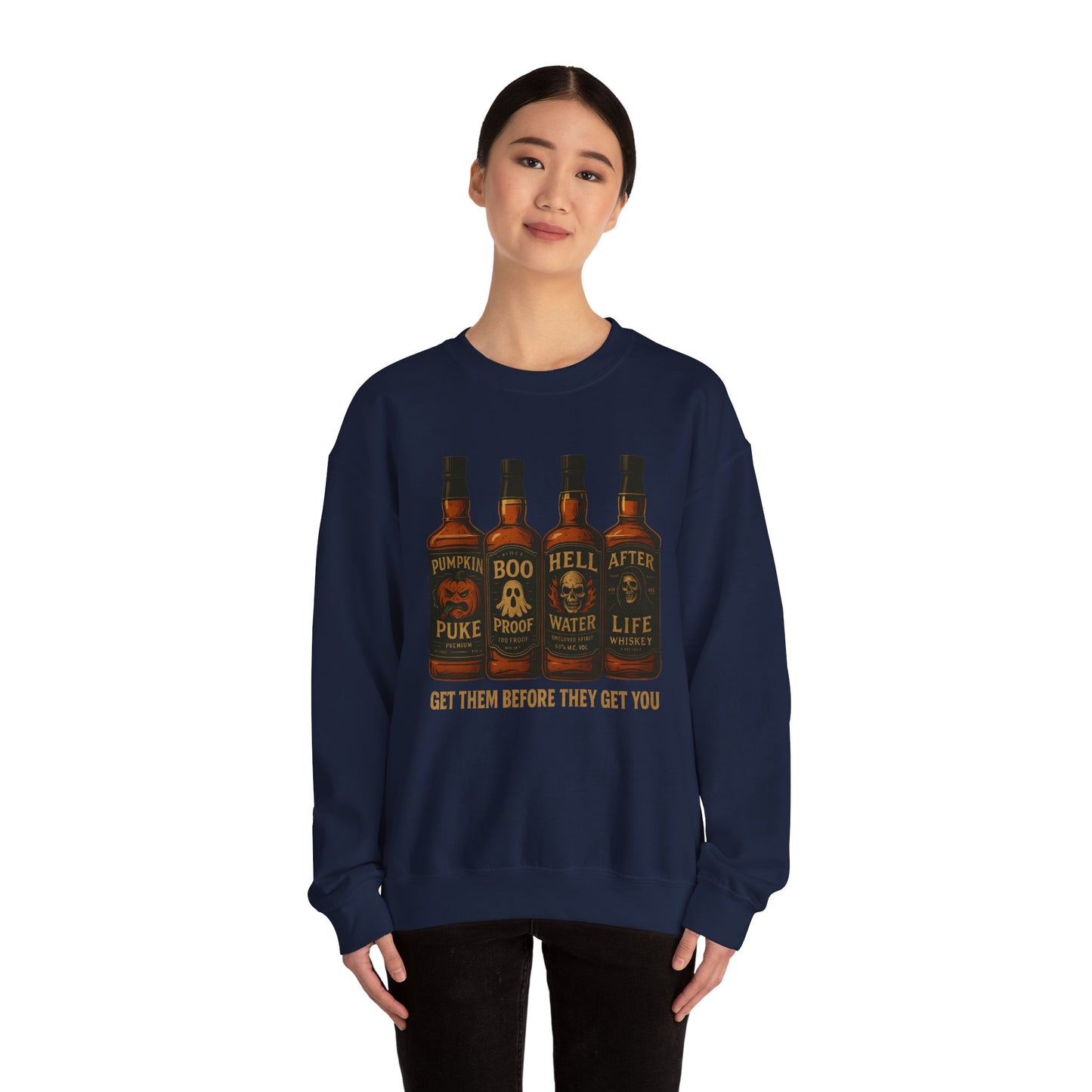 Halloween Boo Thang Crewneck Sweatshirt, Unisex Sweatshirt, Pumpkin Puke Design, Halloween Apparel, Spooky Season Fashion