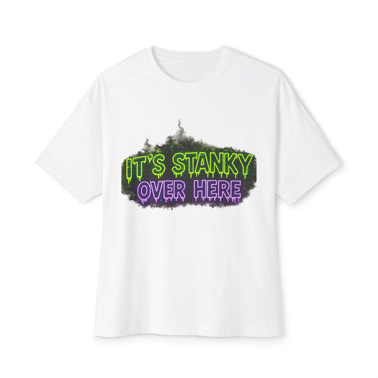 Graphic Tee — "It's Stanky Over Here" Neon Horror Shirt