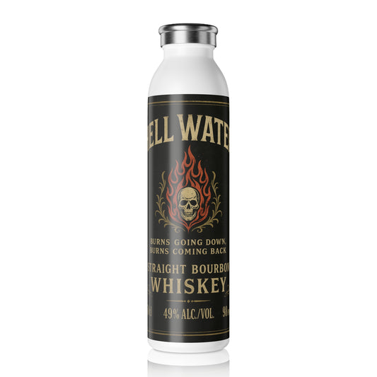 Gothic Slim Water Bottle with Vintage Whiskey Design, Stylish Beverage Container for Parties, Gifts, and Everyday Use