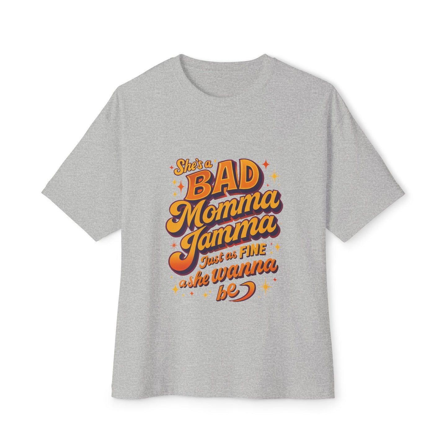 SMOKE Gray t-shirt with colorful text design on a white background