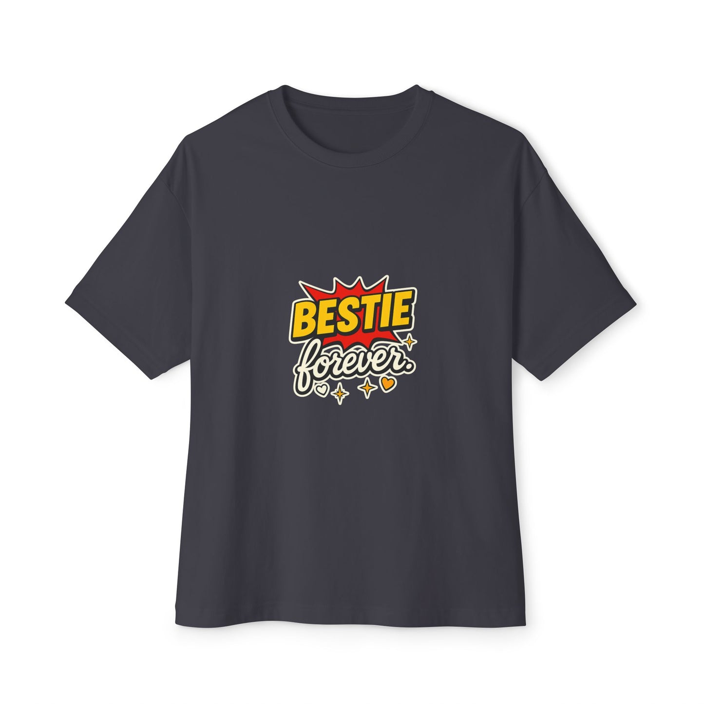 Dark Gray  t-shirt with 'Bestie forever' graphic design on a white background
