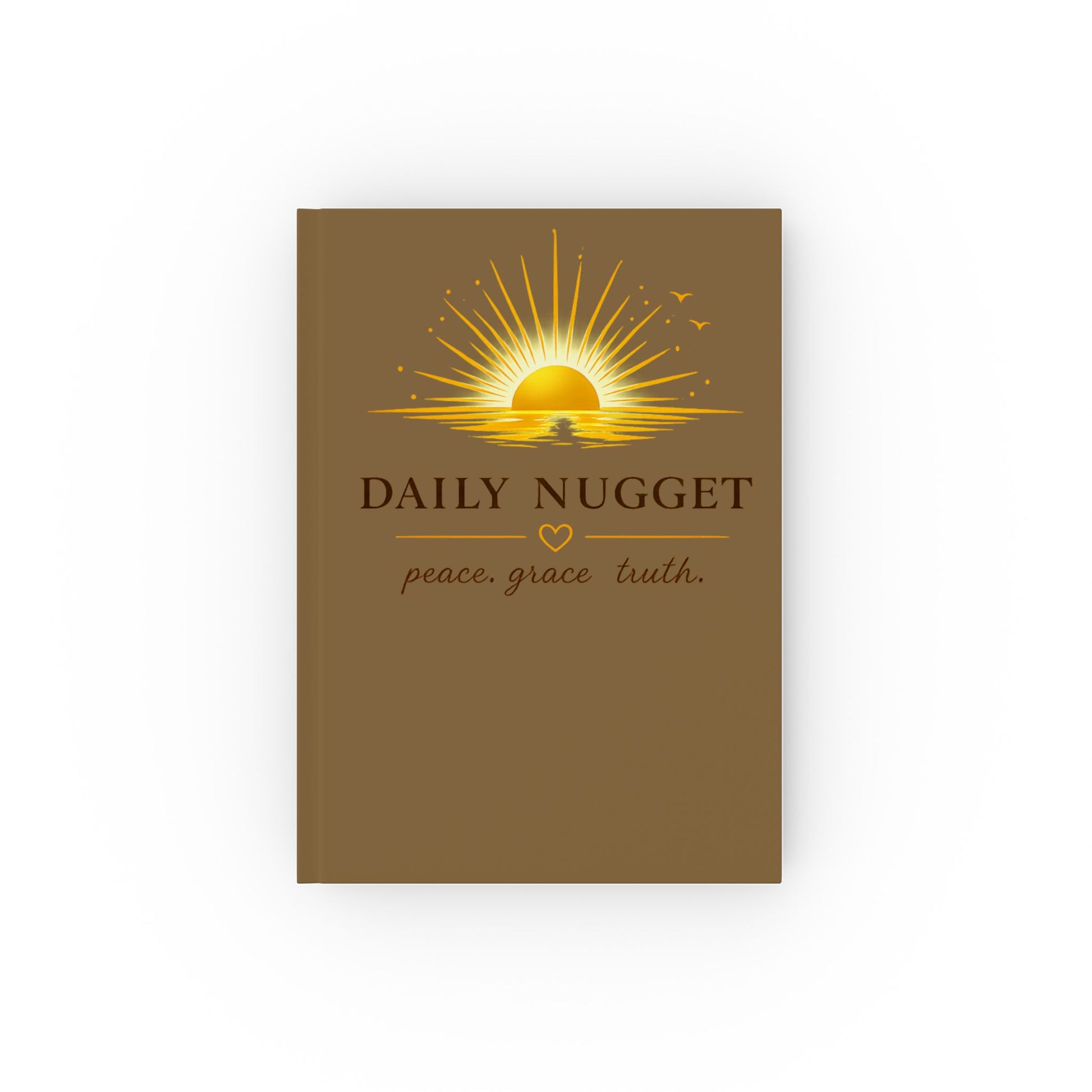 Daily Nugget hardback journal with inspirational sunrise design – front view