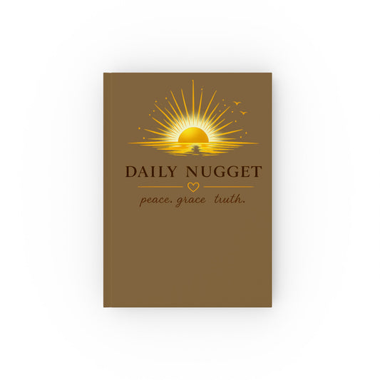 Daily Nugget hardback journal with inspirational sunrise design – front view