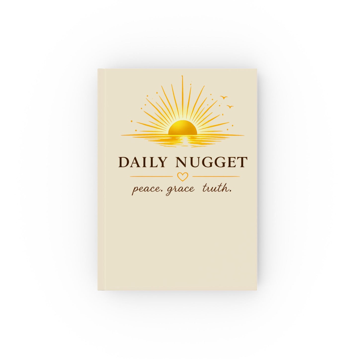 Daily Nugget hardback journal with inspirational sunrise design – front view cream