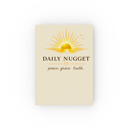 Daily Nugget hardback journal with inspirational sunrise design – front view cream