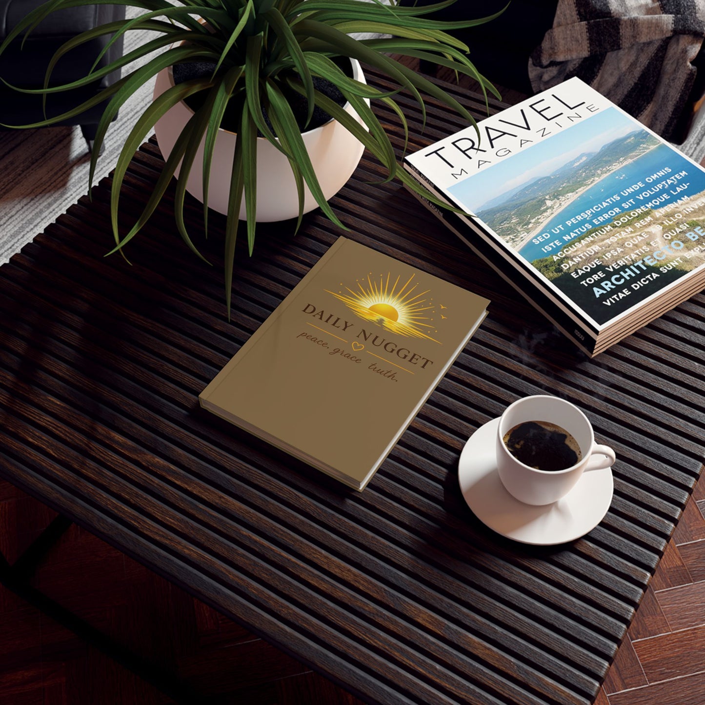 Daily Nugget hardback journal with inspirational sunrise design – life view