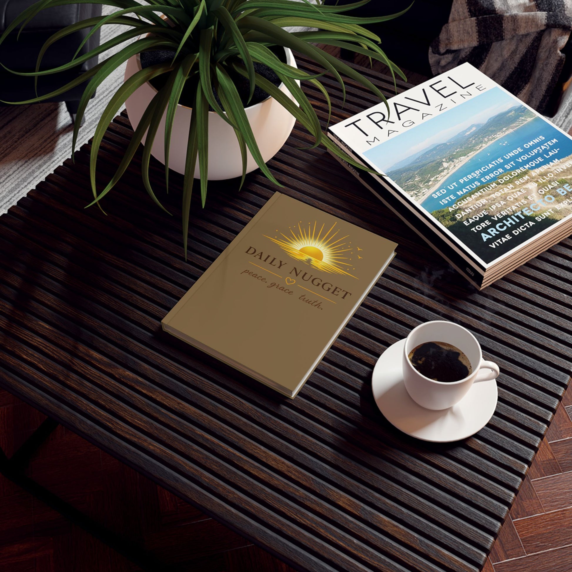 Daily Nugget hardback journal with inspirational sunrise design – life view