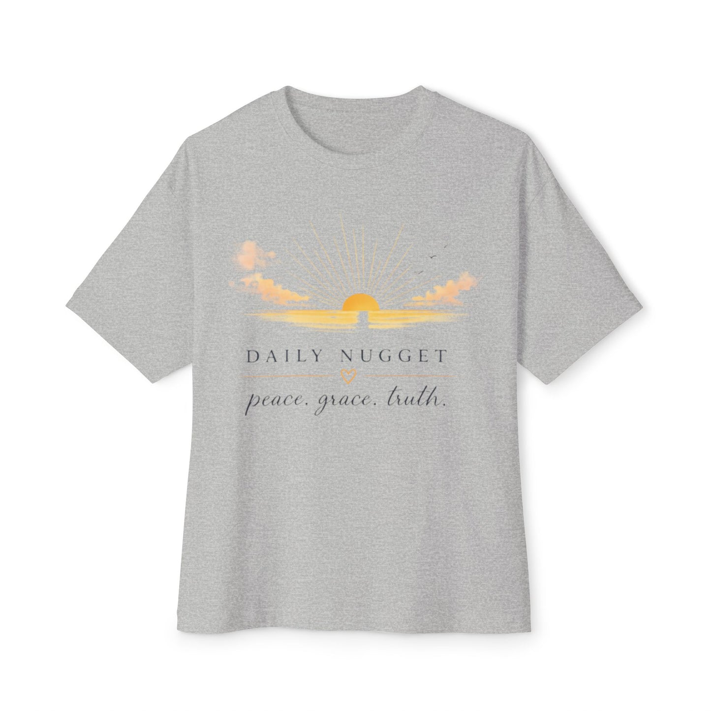Daily Nugget peace grace truth sunset graphic boxy t-shirt