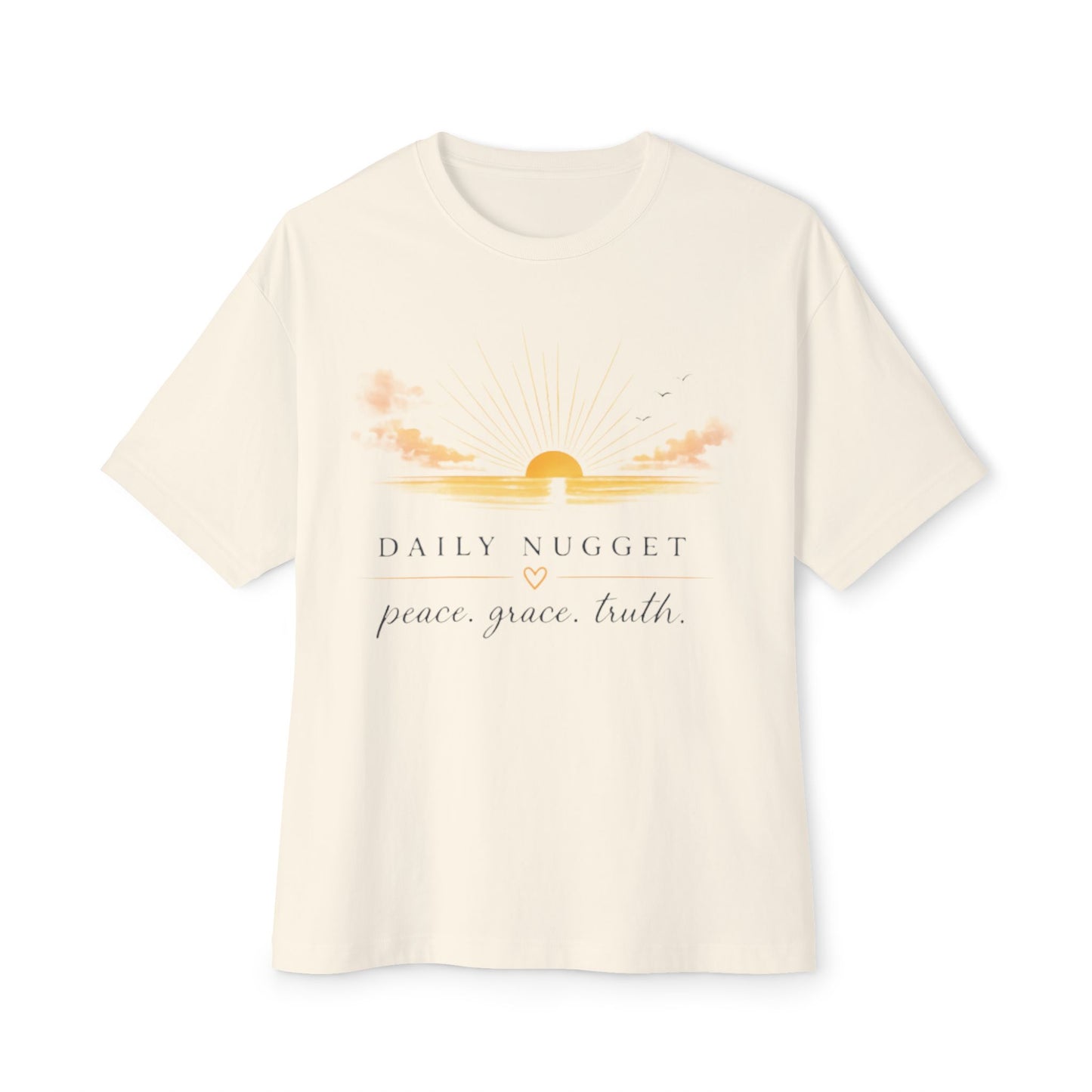 Daily Nugget peace grace truth sunset graphic boxy t-shirt COLOR CREAM