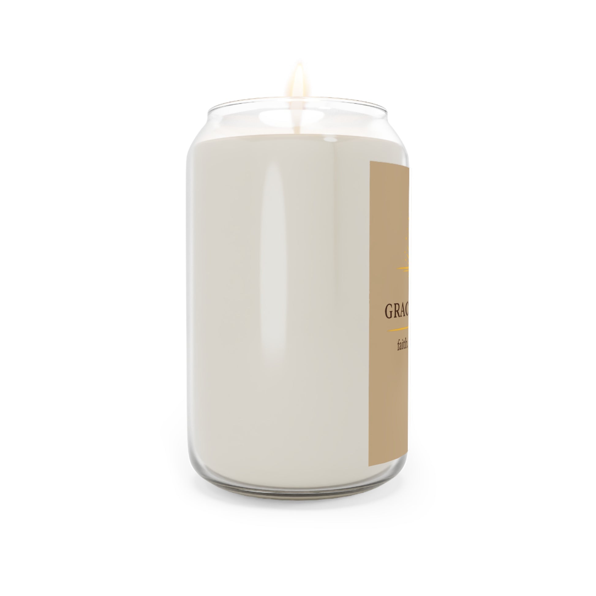 Grace Out Loud scented soy candle – faith courage purpose aromatherapy left side view