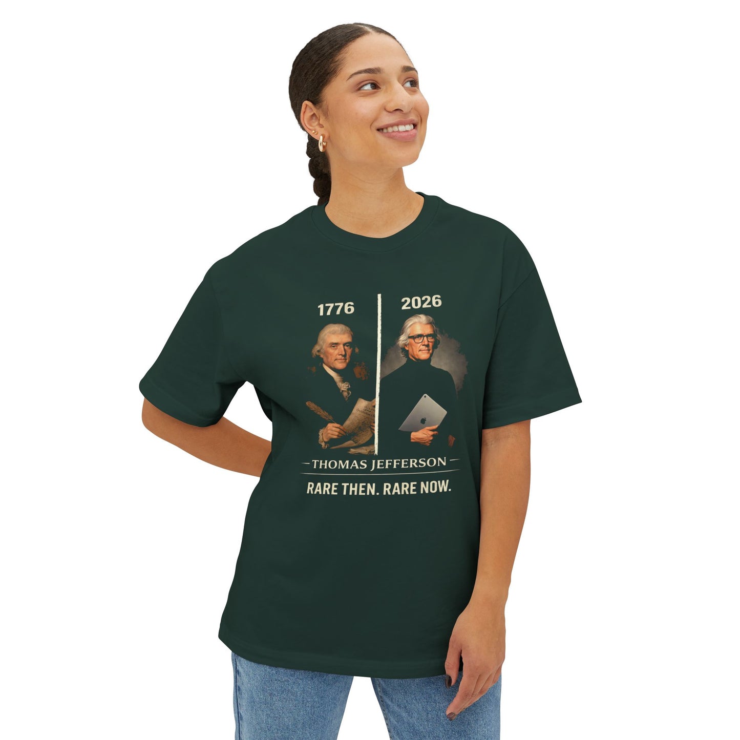 Woman wearing a green t-shirt with Freemason logo and text on a white background