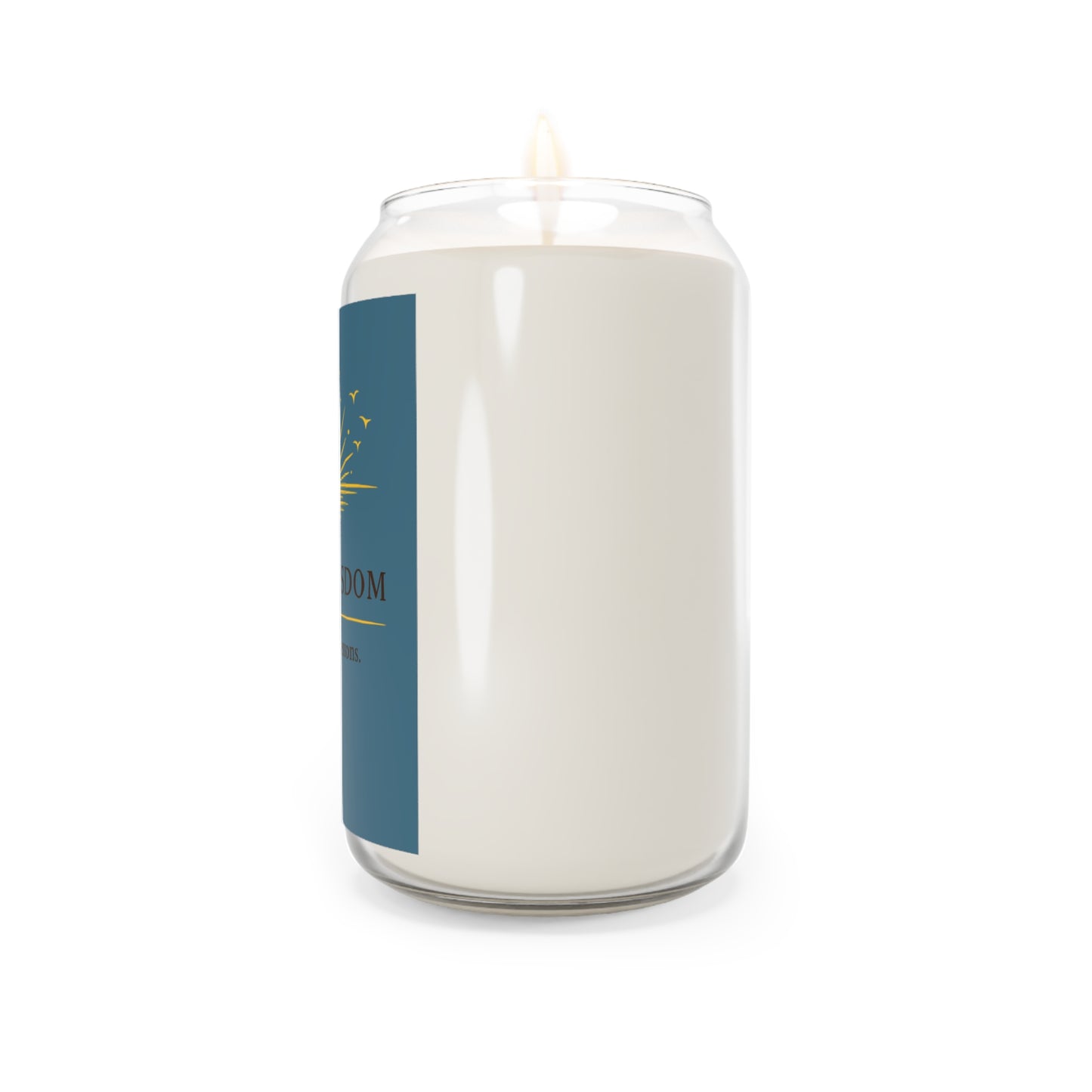 Porch Wisdom scented soy candle – back view with label