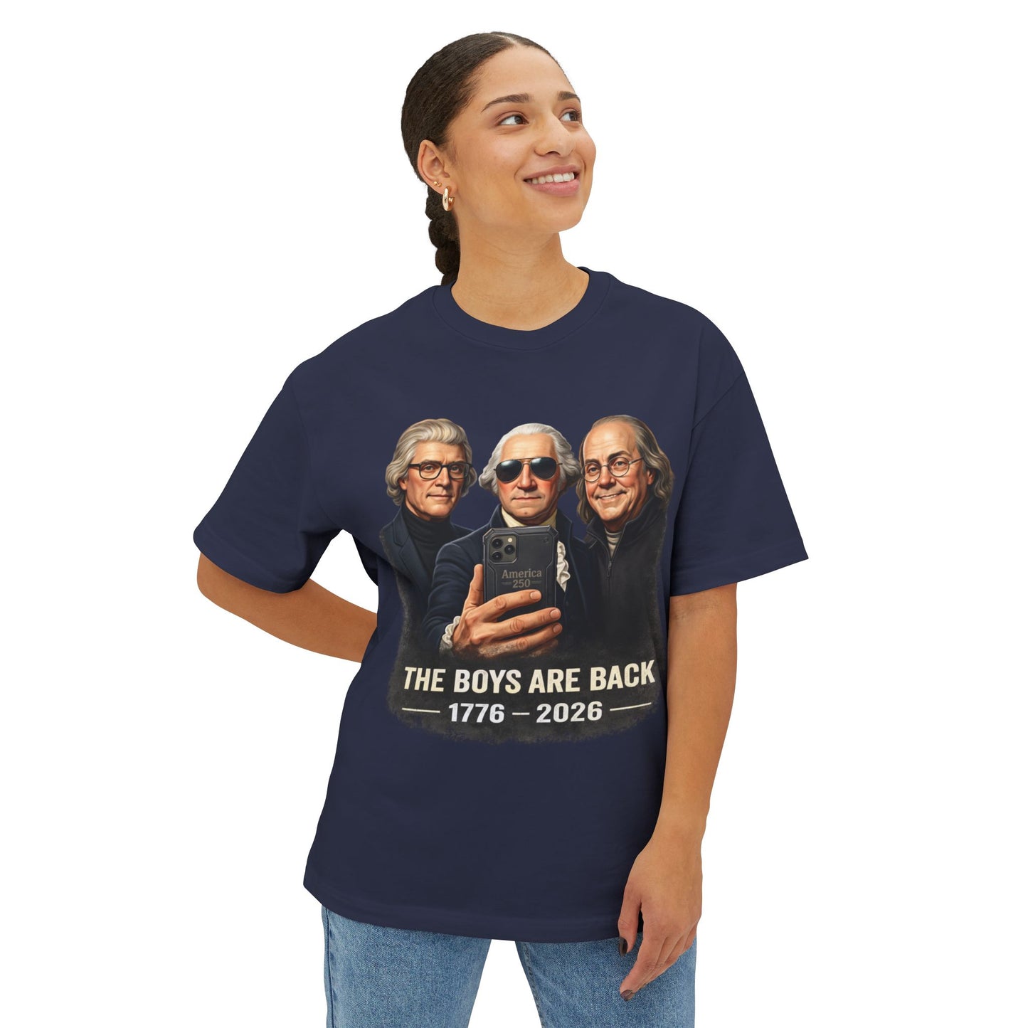 Vintage Patriotic Tee — "The Boys Are Back 1776–2026"