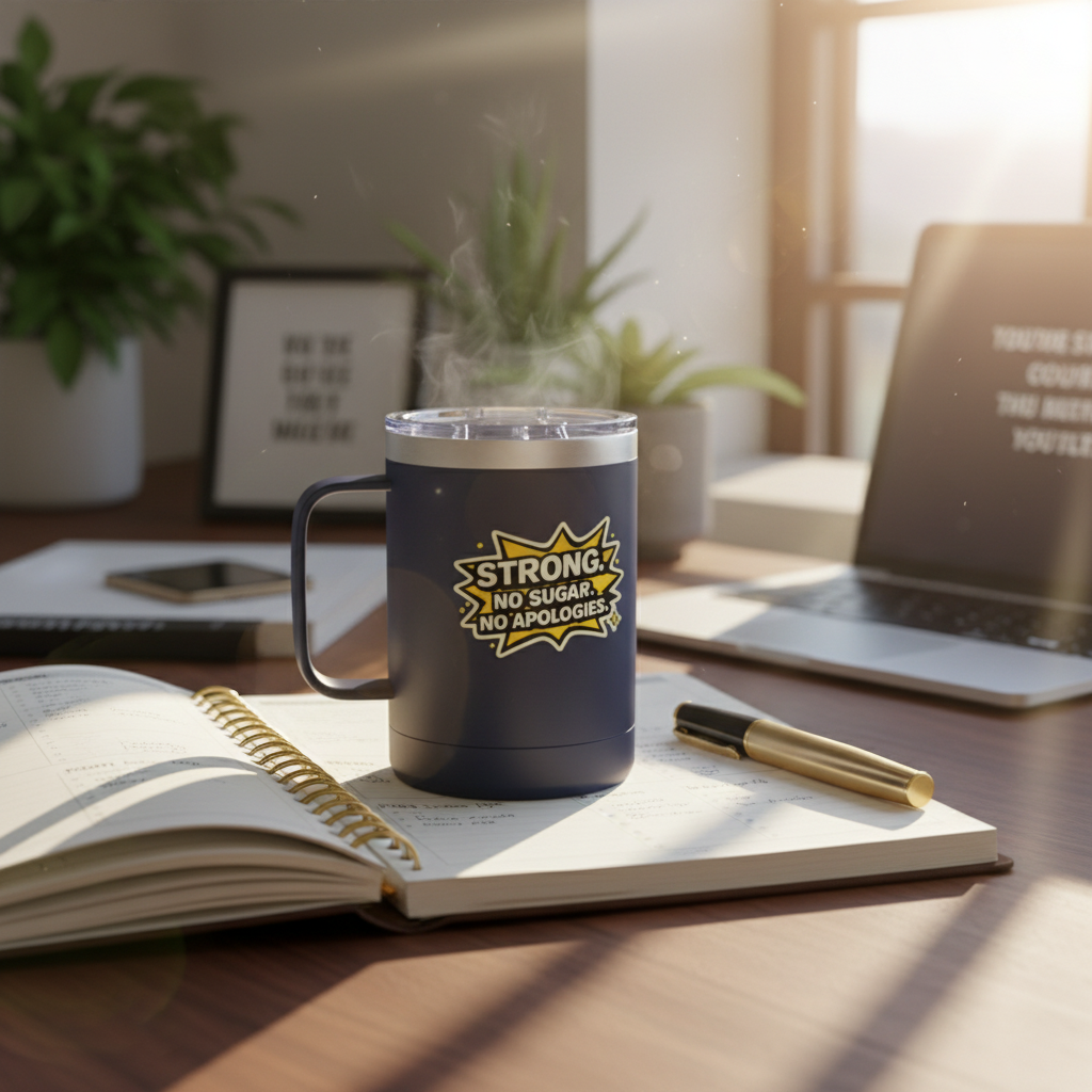Strong No Sugar No Apologies Mug Mockup